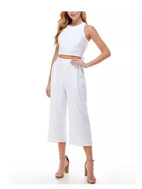 City Studio 2-Pc. Bow-Back Crop Top & Pants